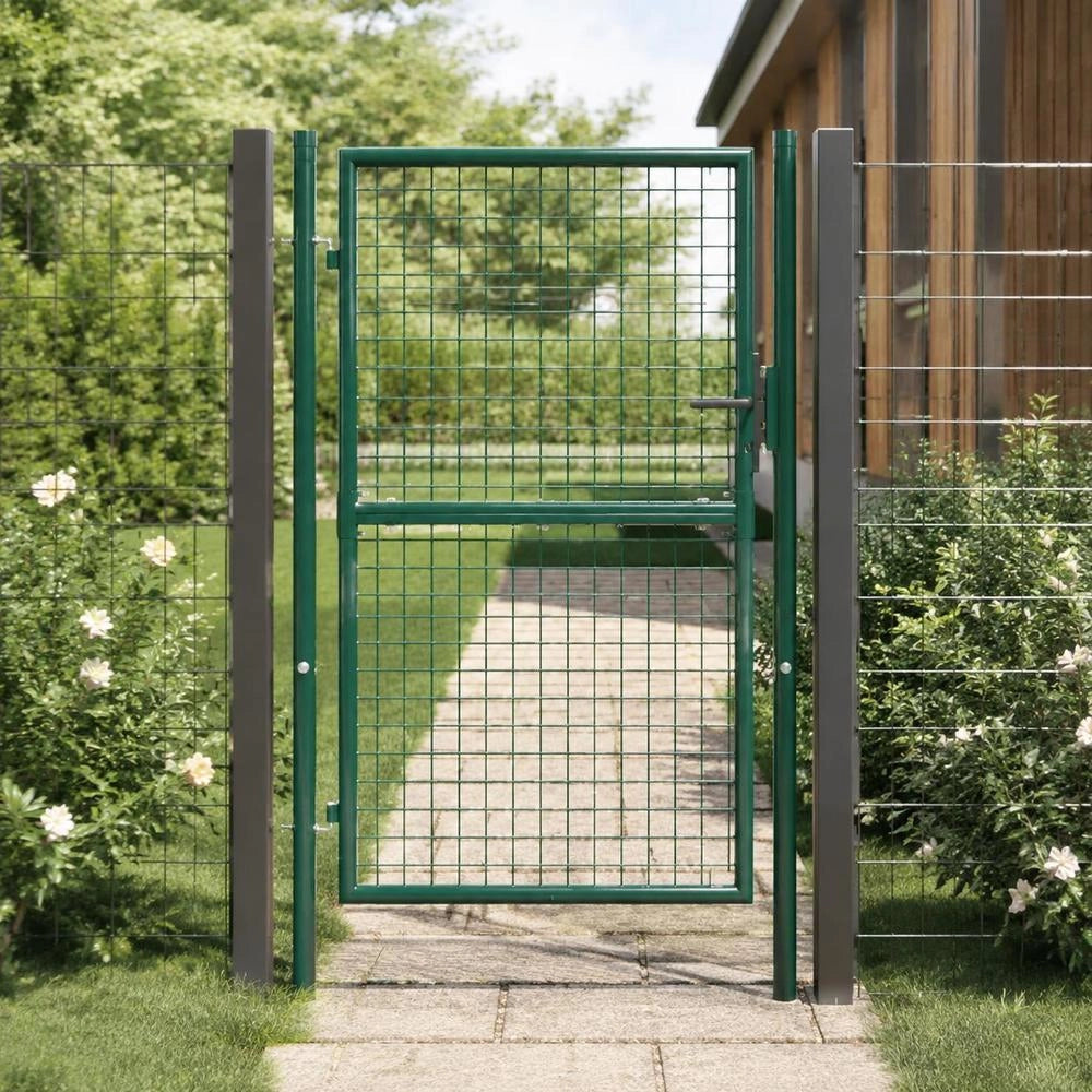 Steel Fence Gate 100x150 Cm Green