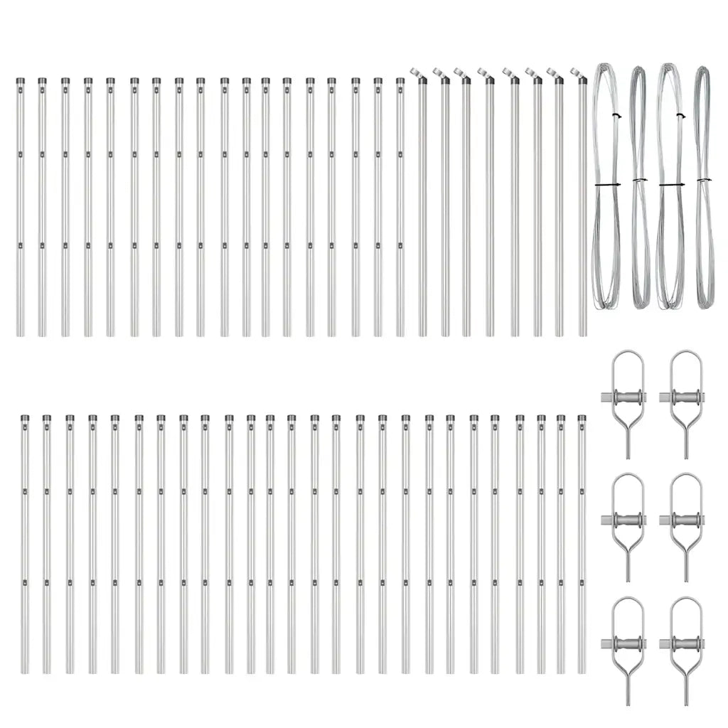 Palo della recinzione 52 pcs Grigio 3,2 x 3,2 x 120 cm