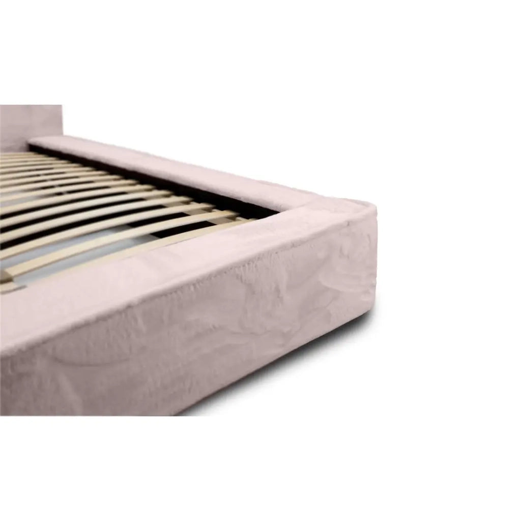 Letto contenitore ORLANE – Rosa Polvere di rosa polare – 180x200 cm – Rete sollevabile – Design di alta gamma