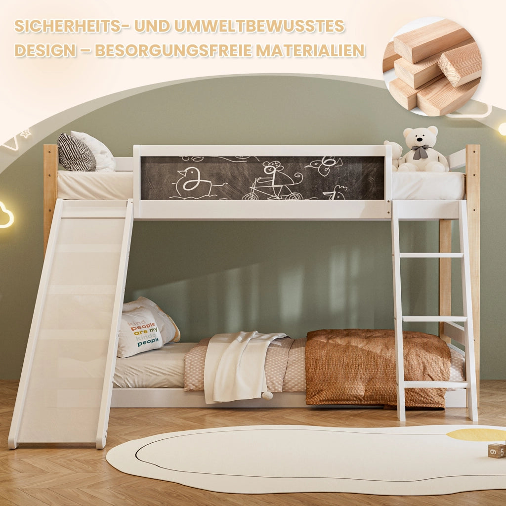 letto a castello in legno bianco 204 x 210 cm