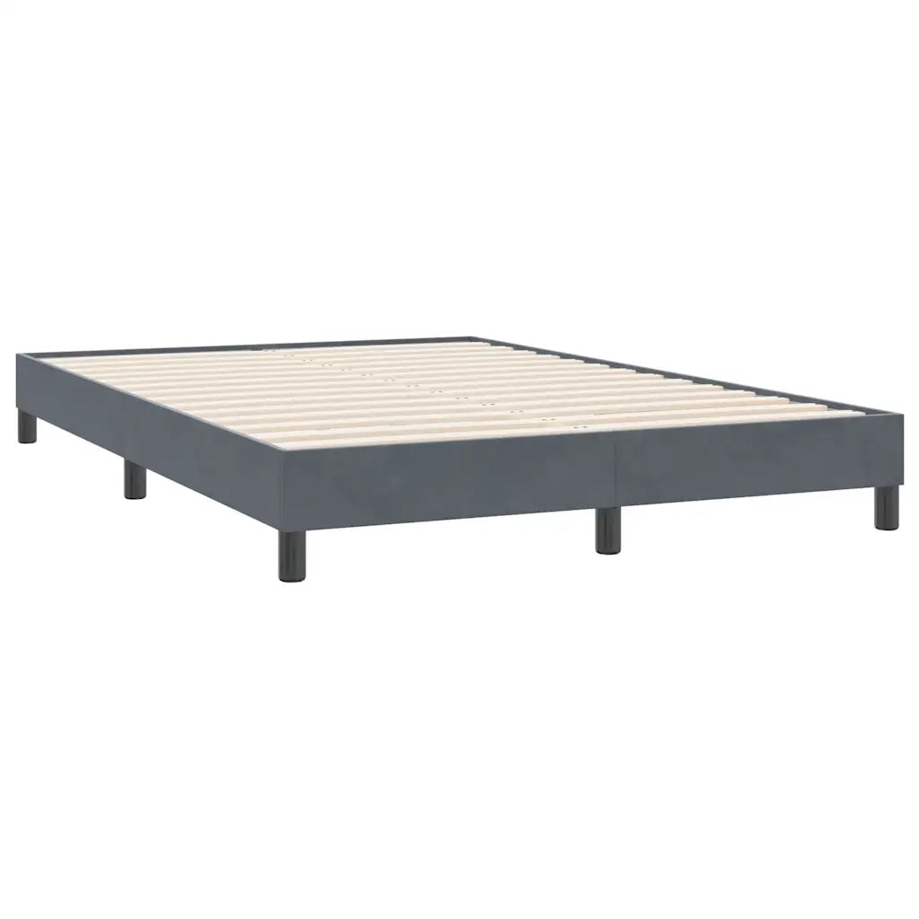 Letto a Molle senza Materasso Grigio Scuro 140x220 cm Velluto