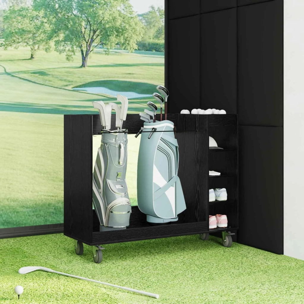 Armadio per Golf con ruota Rovere Nero 120 x 45 x 98 cm CFW4785352
