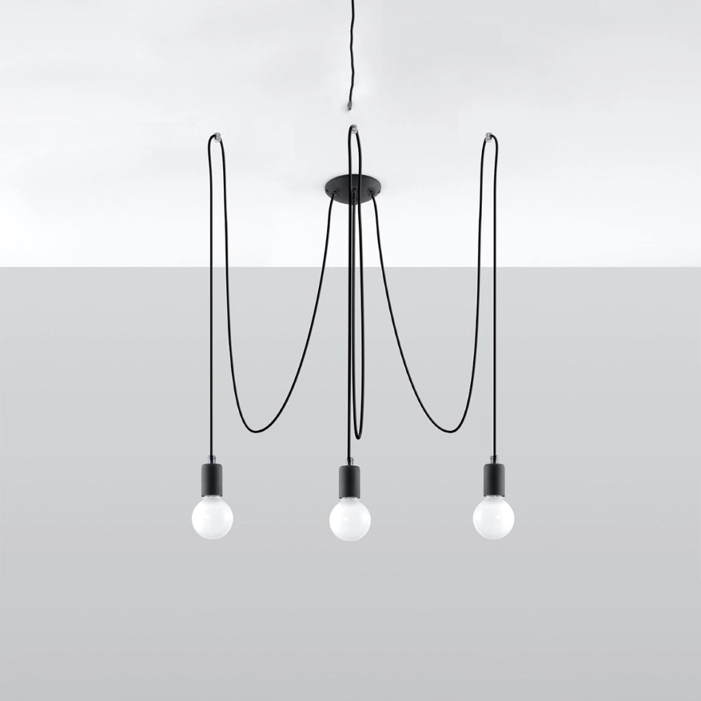 Lampadario EDISON 3 nero