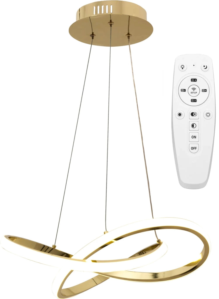 Lampada Da Soffitto Pensile Ring Moderno Led+telecomando App390-cp Oro