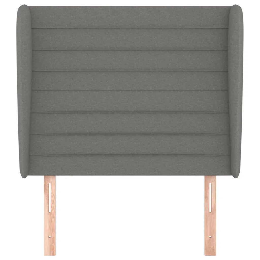 Testiera ad Orecchio-Testata con Orecchie Grigio Scuro 93x23x118/128 cm in Tessuto 834241