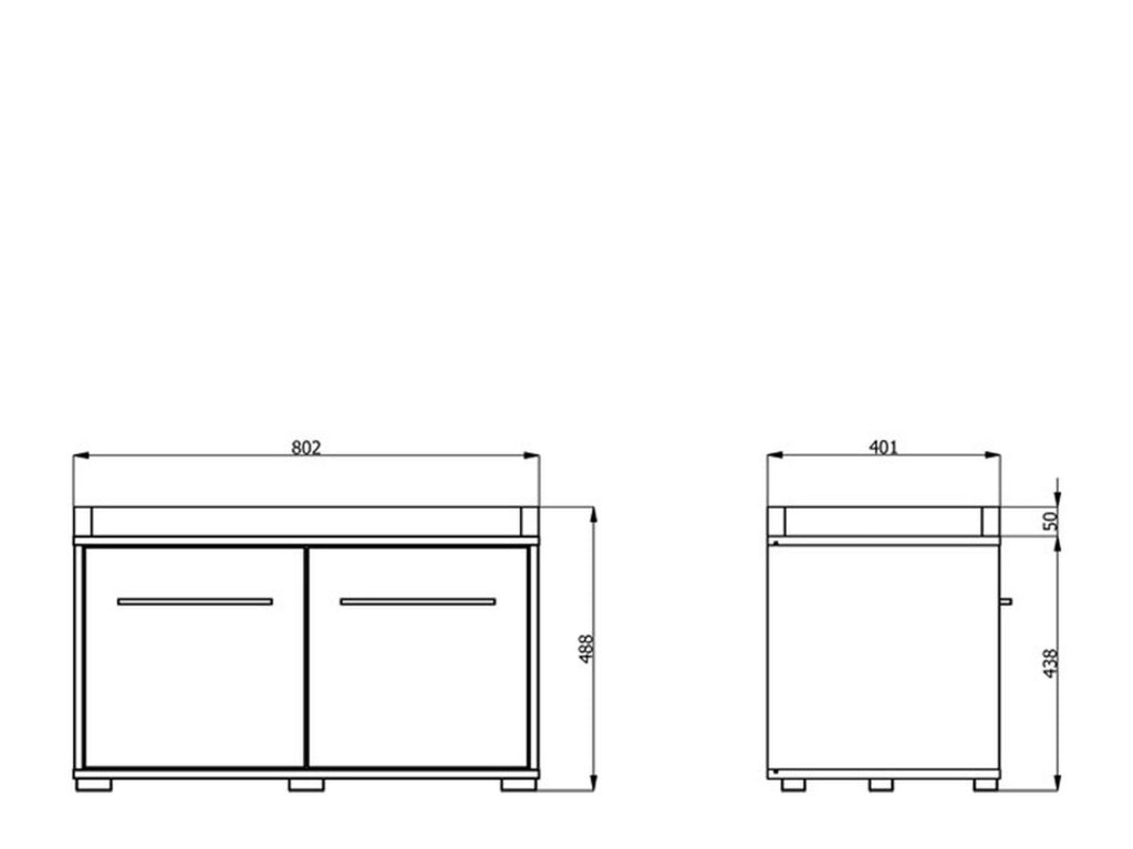 Pincara, Mobile da Ingresso un Ripiano, 80x40x49h cm Marrone Rovere Nodi