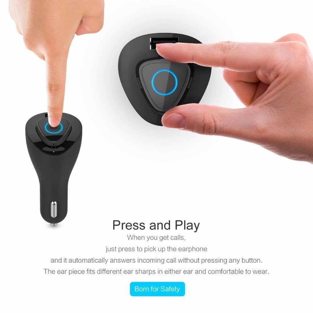 Trade Shop - Auricolare Bluetooth Mini Wifi Usb Microfono Caricacatore Auto Per Smartphone -