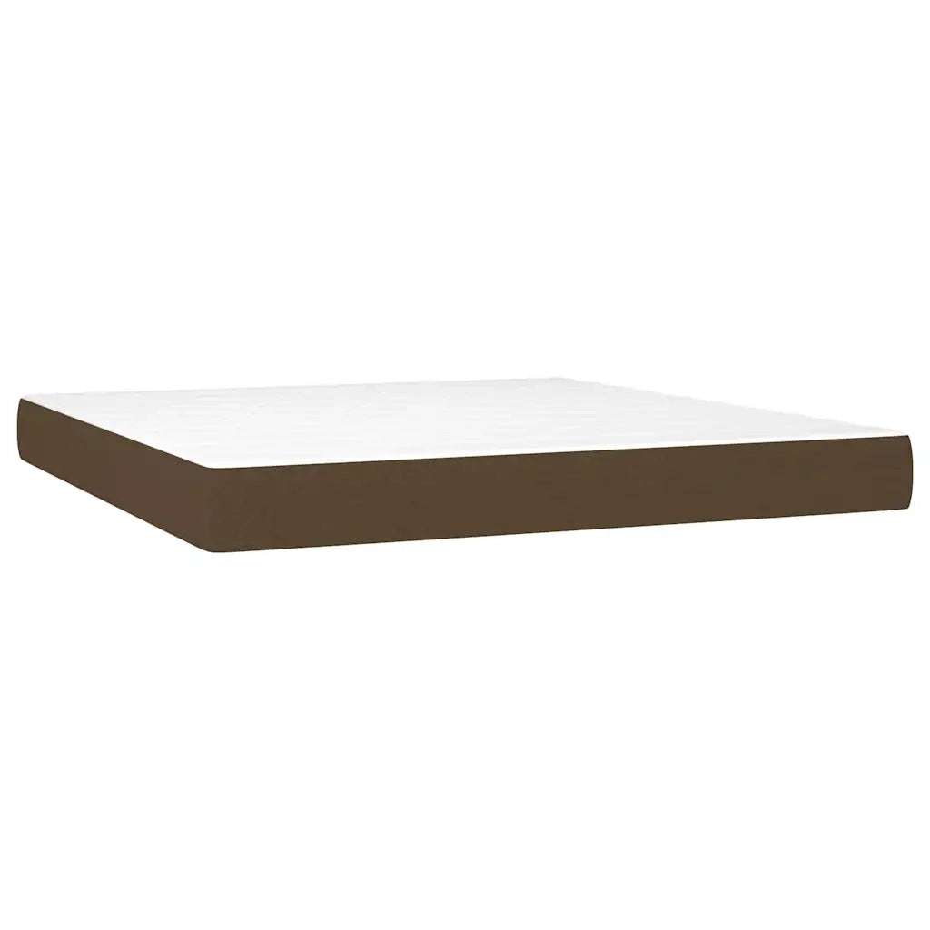 Letto a Molle Materasso e LED MarroneScuro 180x200cm in Tessuto 3135296