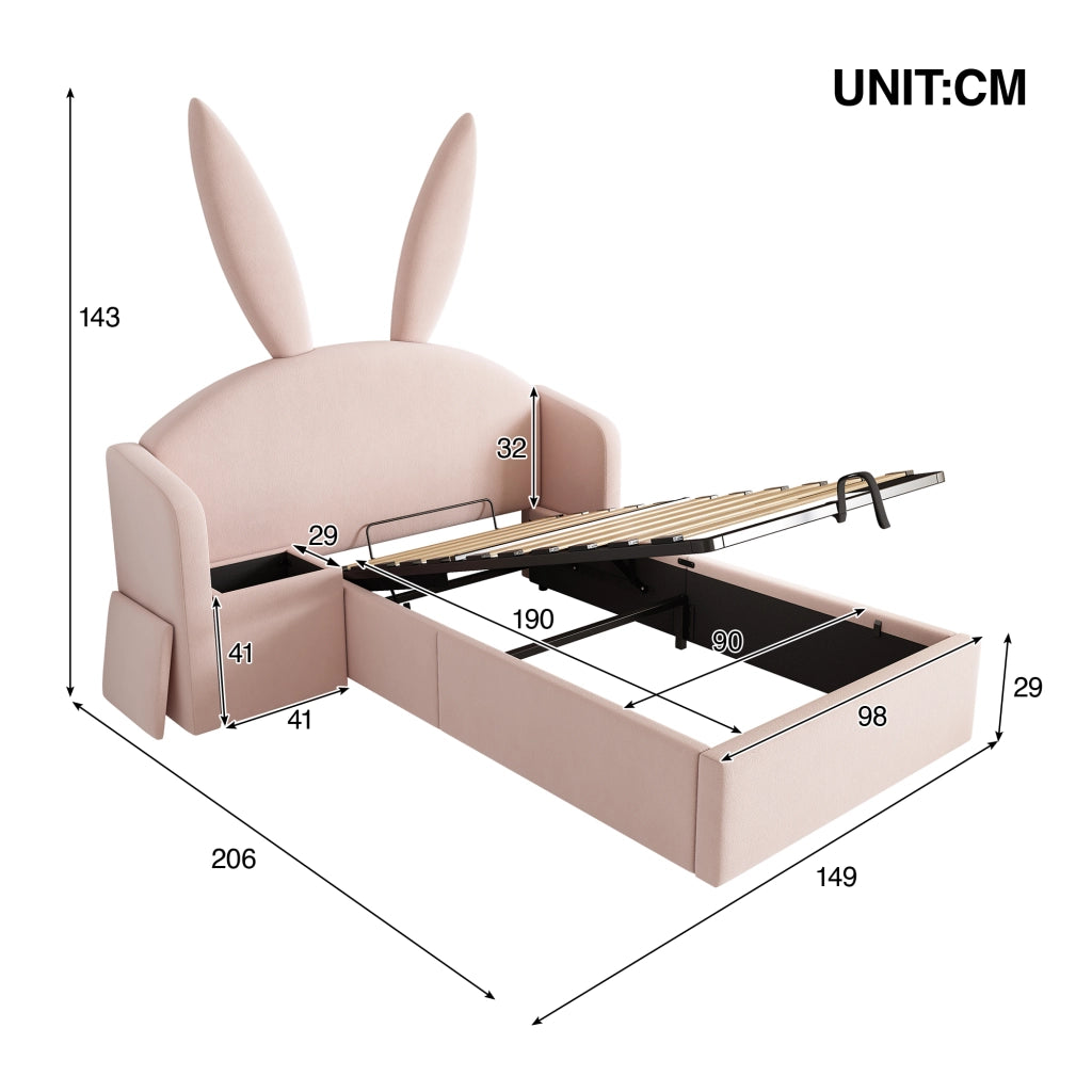 Letto contenitore 180 ¡Á 200 cm con vano idraulico LED USB e Type-C in lino grigio con testiera imbottita