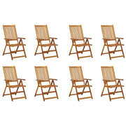Sedie da Giardino Pieghevoli con Cuscini 8 pz Massello Acacia 3075057
