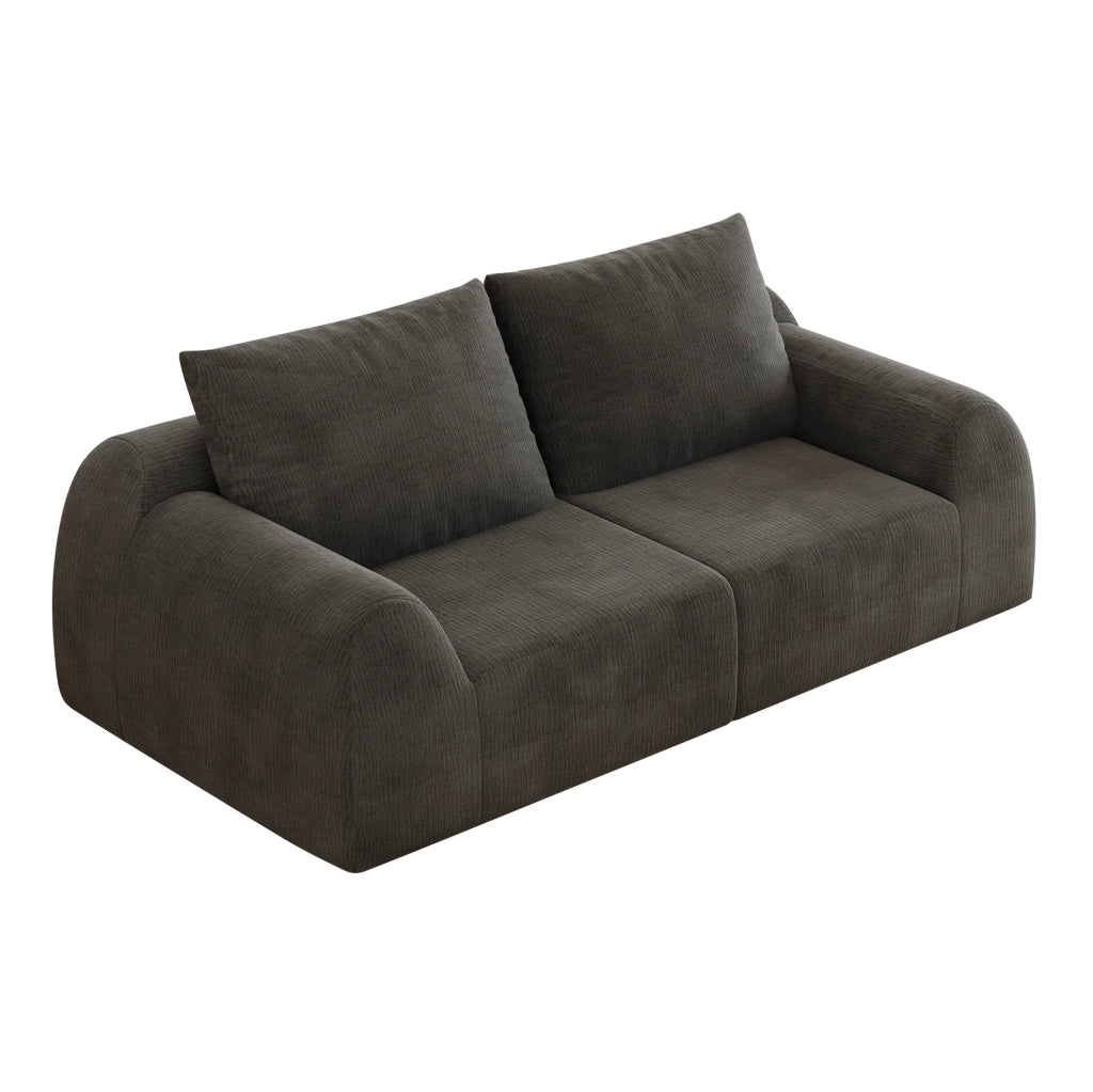 Divano Loveseat 190 cm in tessuto Chenille grigio scuro, senza montaggio richiesto