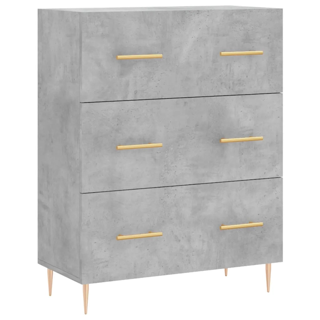 Credenza-Buffet-Armadio da cucina Grigio Cemento 69,5x34x180 cm in Legno Multistrato 481479