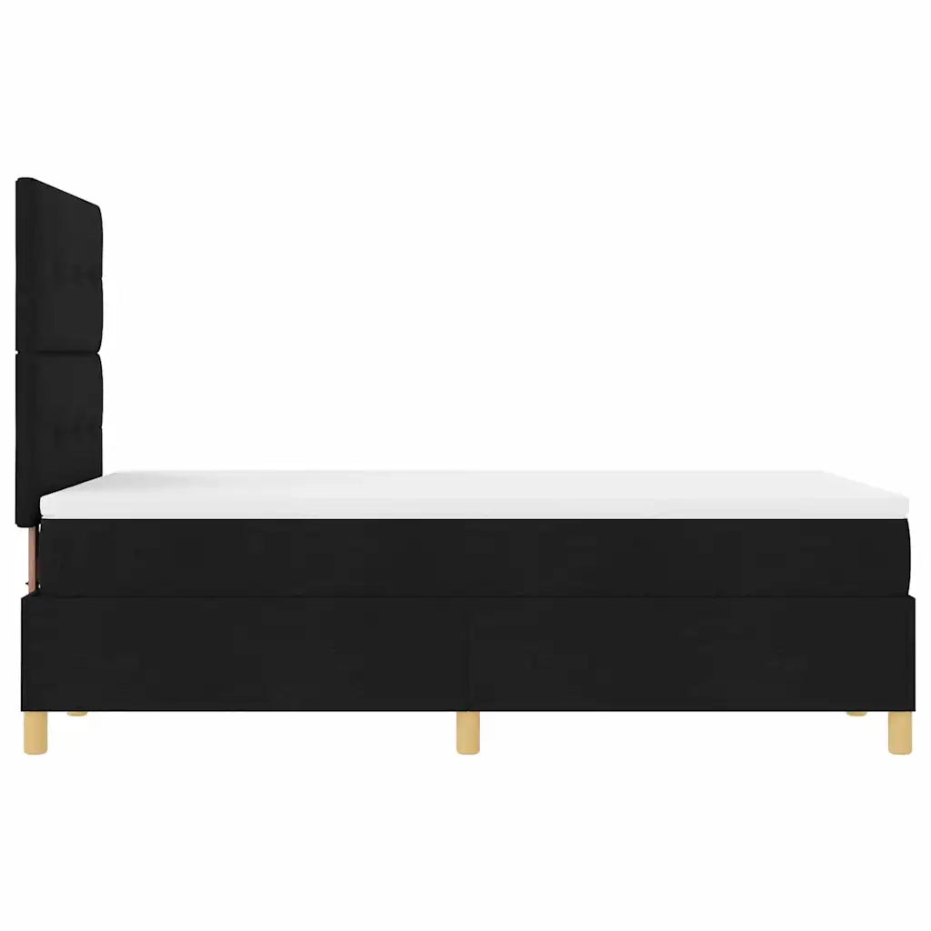 Letto a molle con materasso Nero 120 x 190 cm Tessuto 3339604