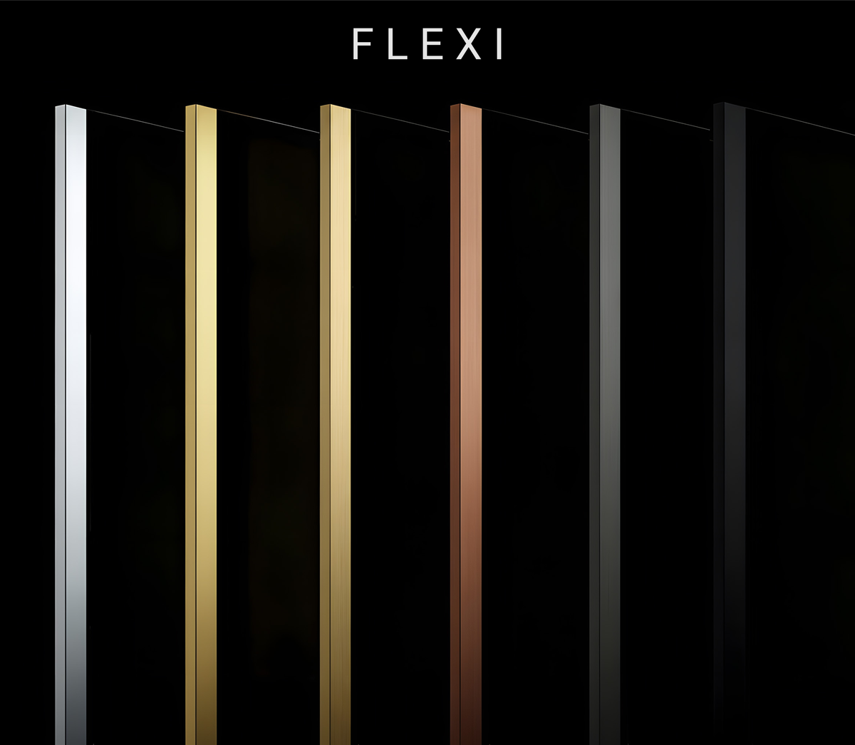 Parete Doccia Rea Flexi Transparent / Brush Gold 120