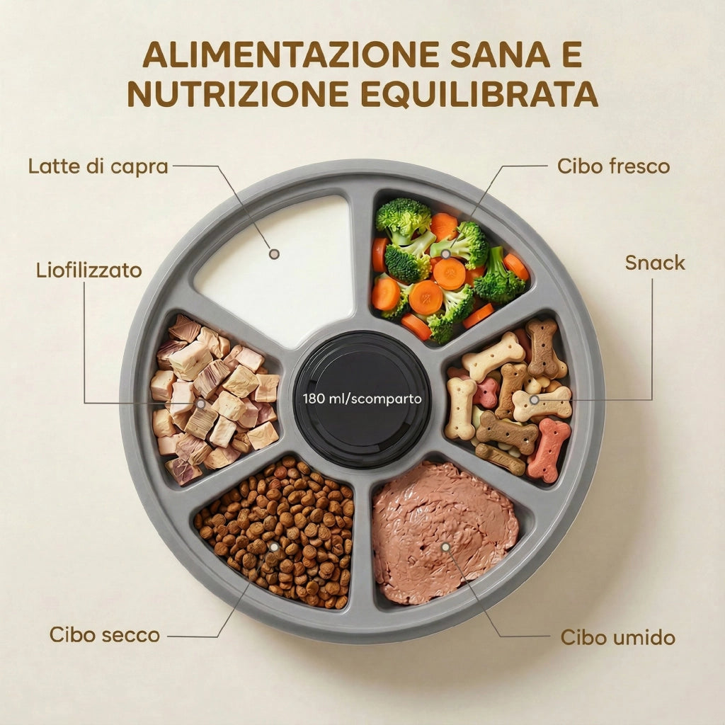 Distributore Automatico Cibo per Cani e Gatti ¨C Xylo ¨C Timer Programmabile, Display LED, 1-6 Pasti