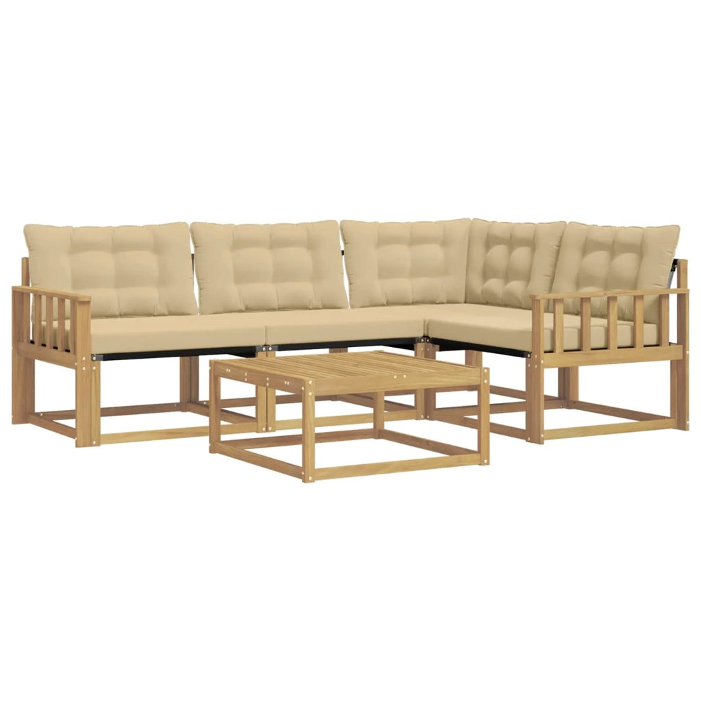 Set di divani da esterno 5 pz Bianco e Beige 3388659