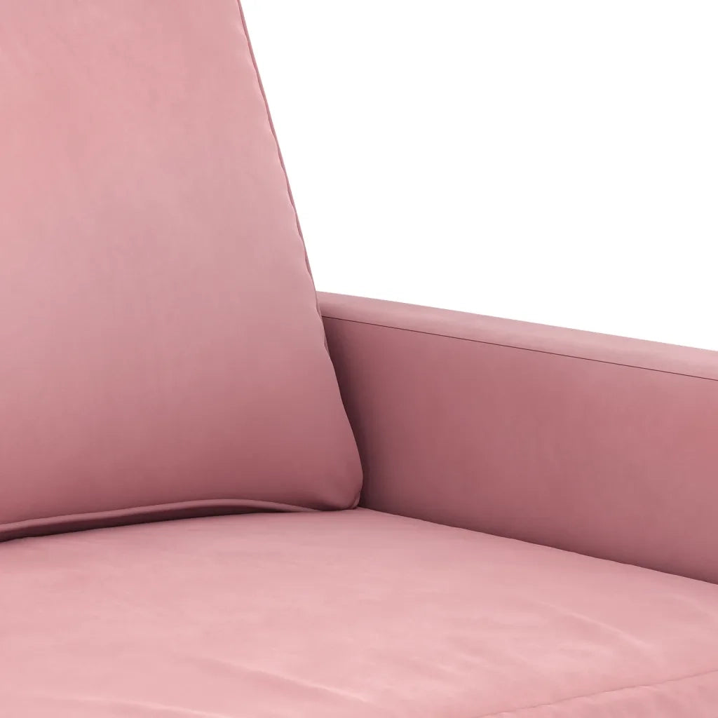 Set di Divani 3 pz con Cuscini rosa in Velluto