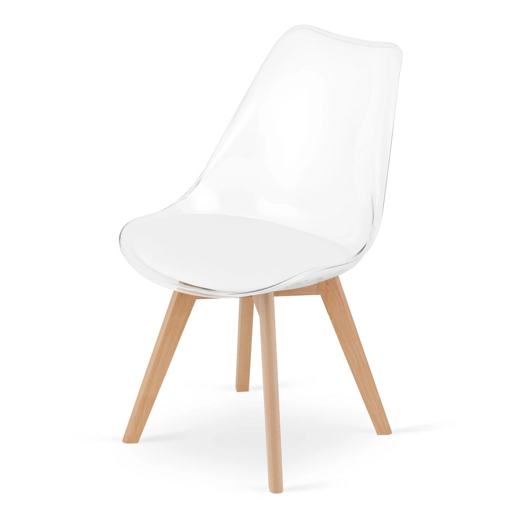 Sedia VALORA RIXK - Design trasparente con gambe naturali x 3