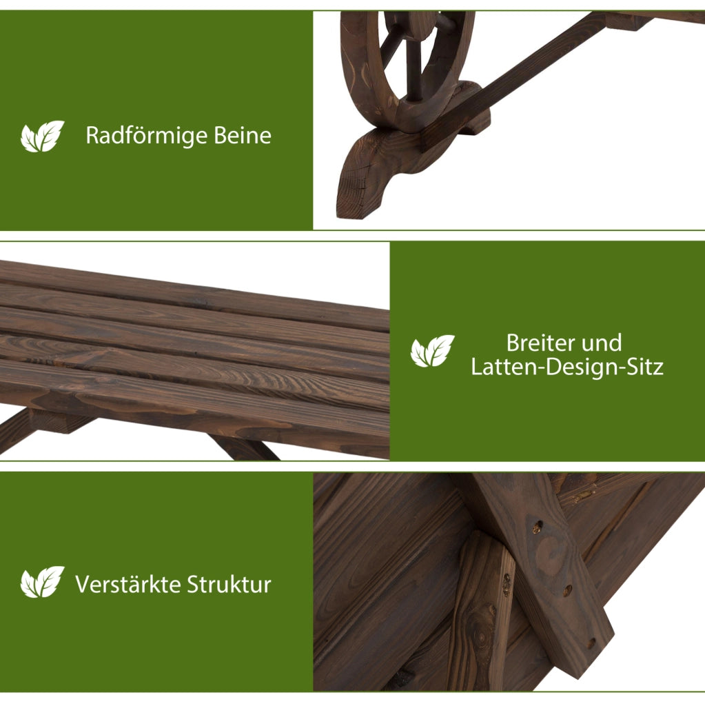 Panca da Giardino in Legno di Abete 98x50x39,5 cm, resistente alle intemperie, design rustico per esterni