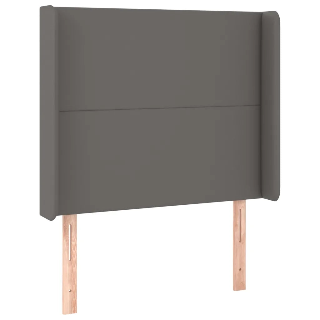 Testiera | Testata ad Orecchio Grigio 93x16x118/128 cm in Similpelle