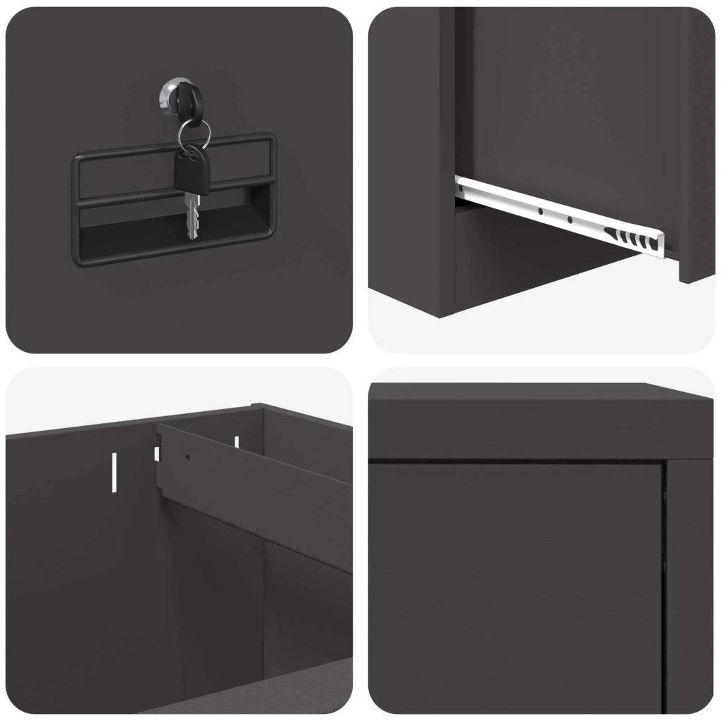 Armadio per File con cassetto Nero 45,5 x 42 x 74,5 cm CFW4475026