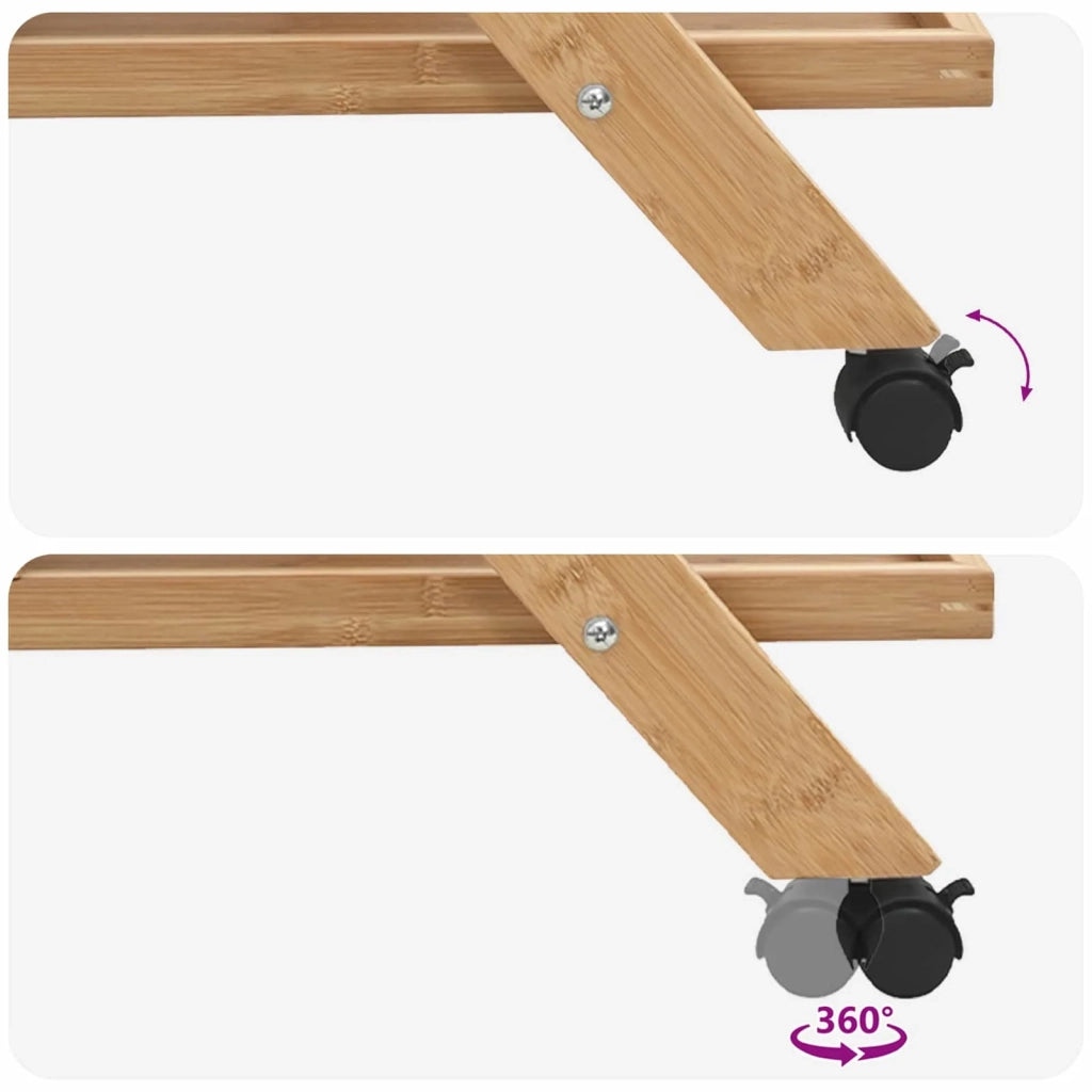 Carrello da Cucina con Ruote Marrone Chiaro 65 x 40,5 x 76,5 cm 42028291
