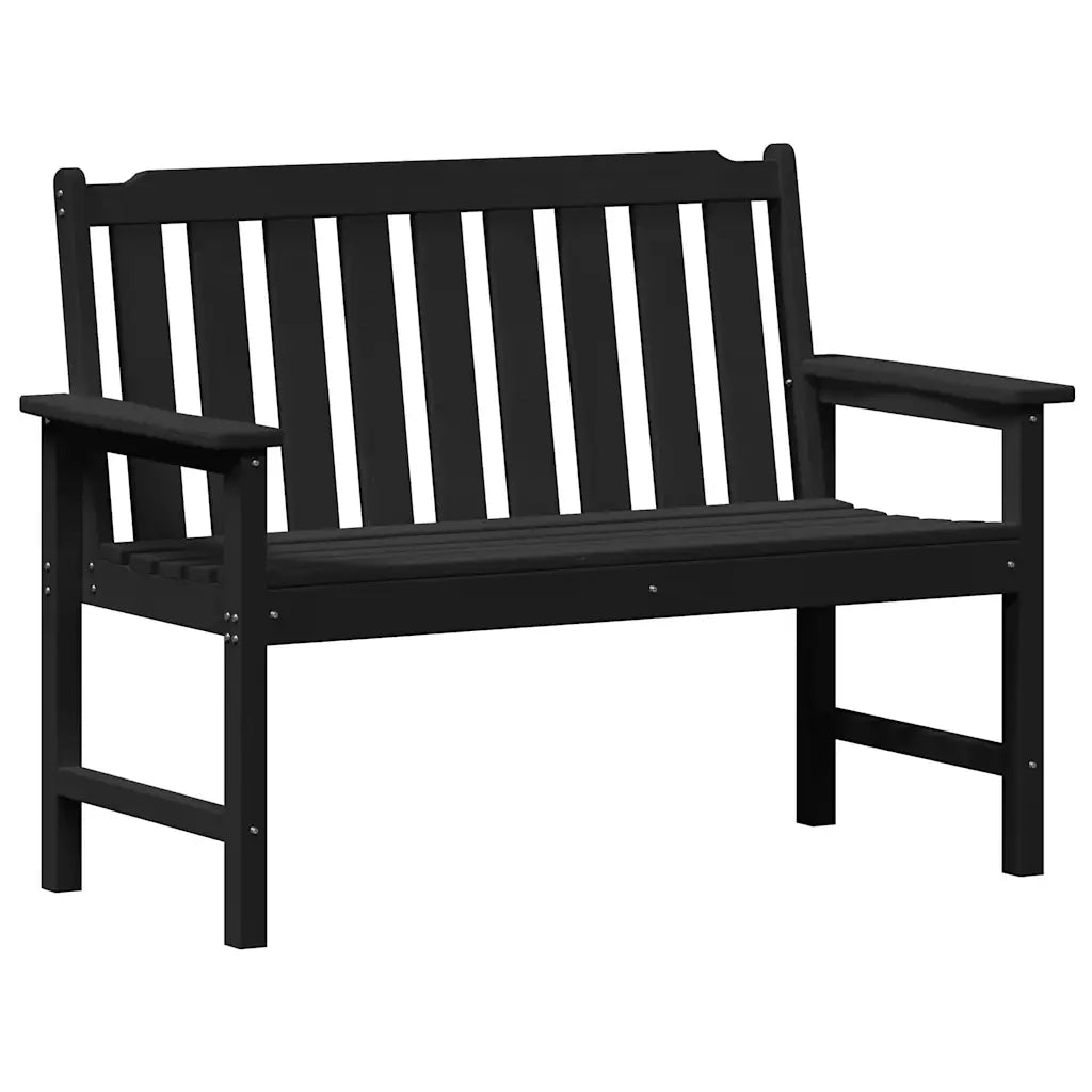 Panchina da giardino Nero 120 x 59 x 88 cm HDPE 42006602