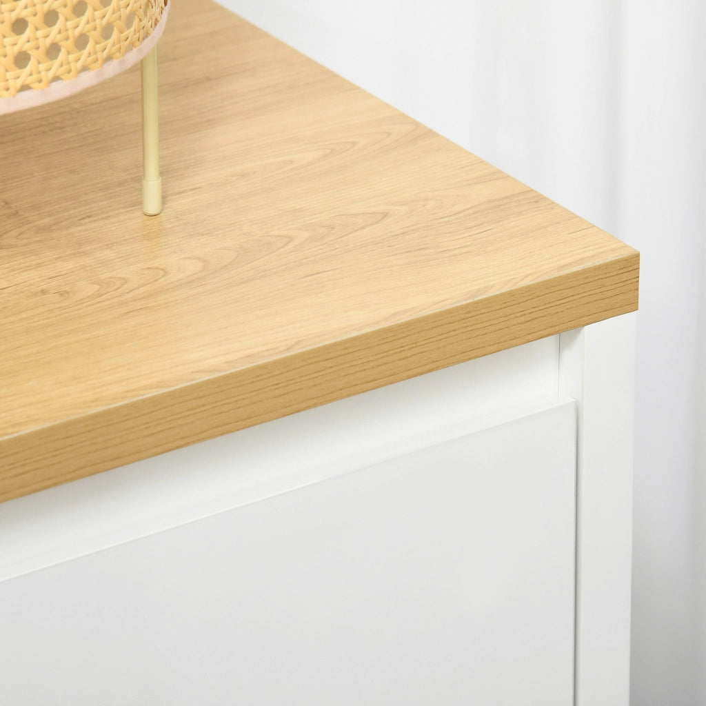 Cassettiera Multiuso con Armadietto ¨C Zephmum ¨C Bianco 80x37x75 cm