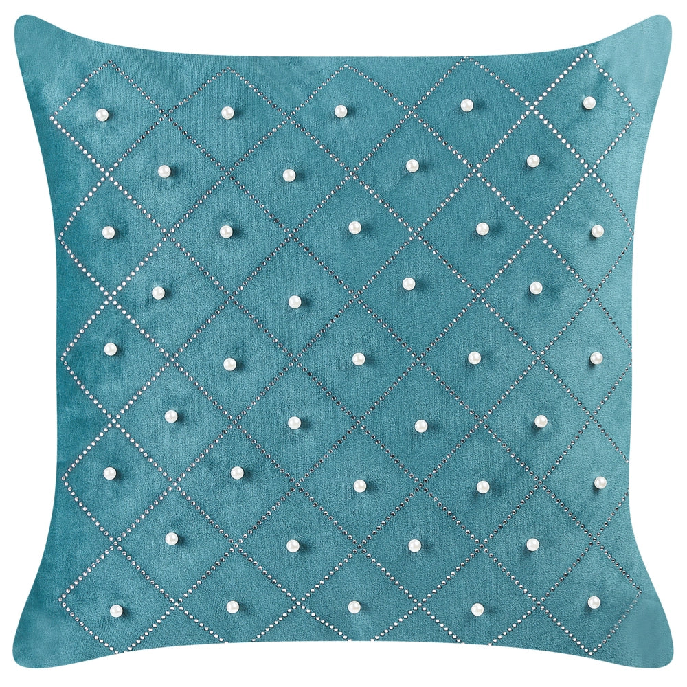 Set di 2 cuscini in velluto blu verde 45 x 45 cm glamour soggiorno camera da letto