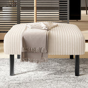 Pouf in velluto a coste con struttura metallica – 56x51x39 cm – versatile come poggiapiedi, seduta o tavolino