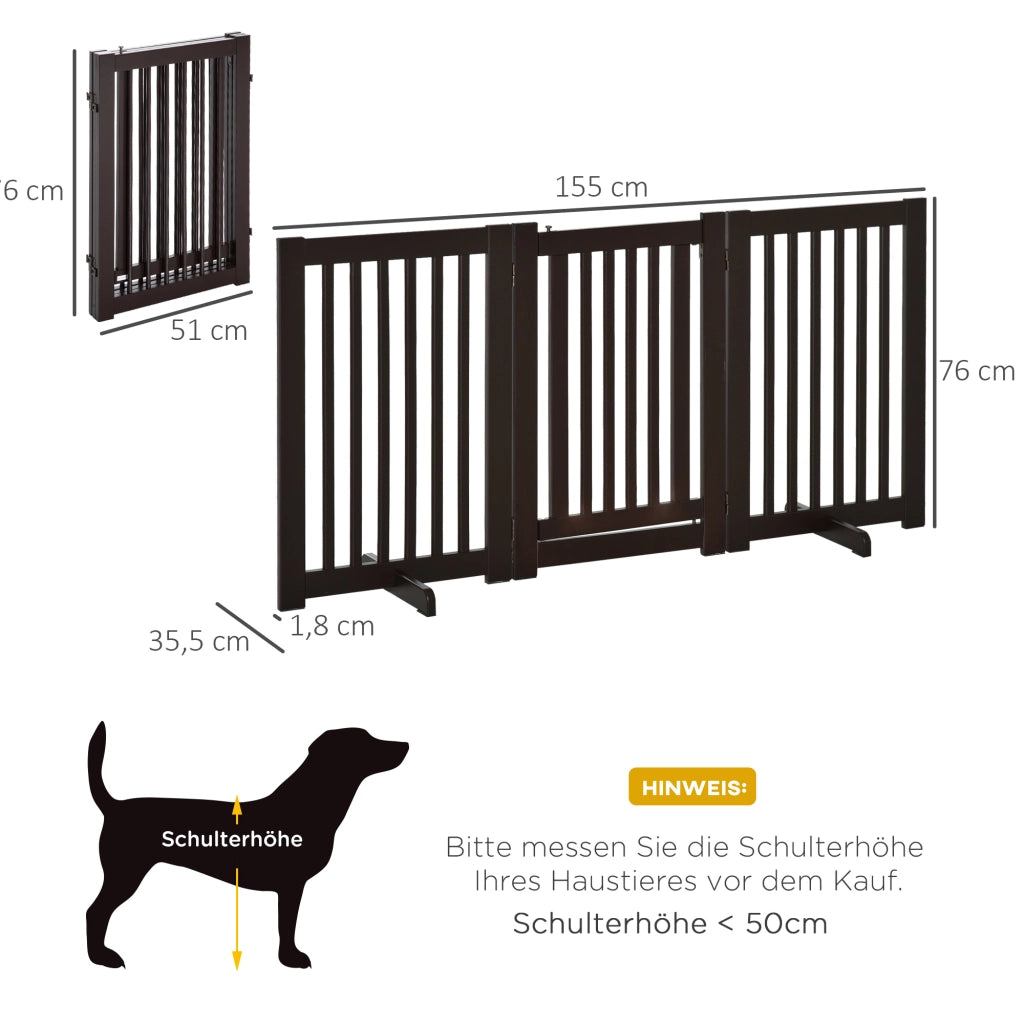 Cancello per Bambini e Cani ¨C Minimal ¨C 155x76 cm Legno Scuro