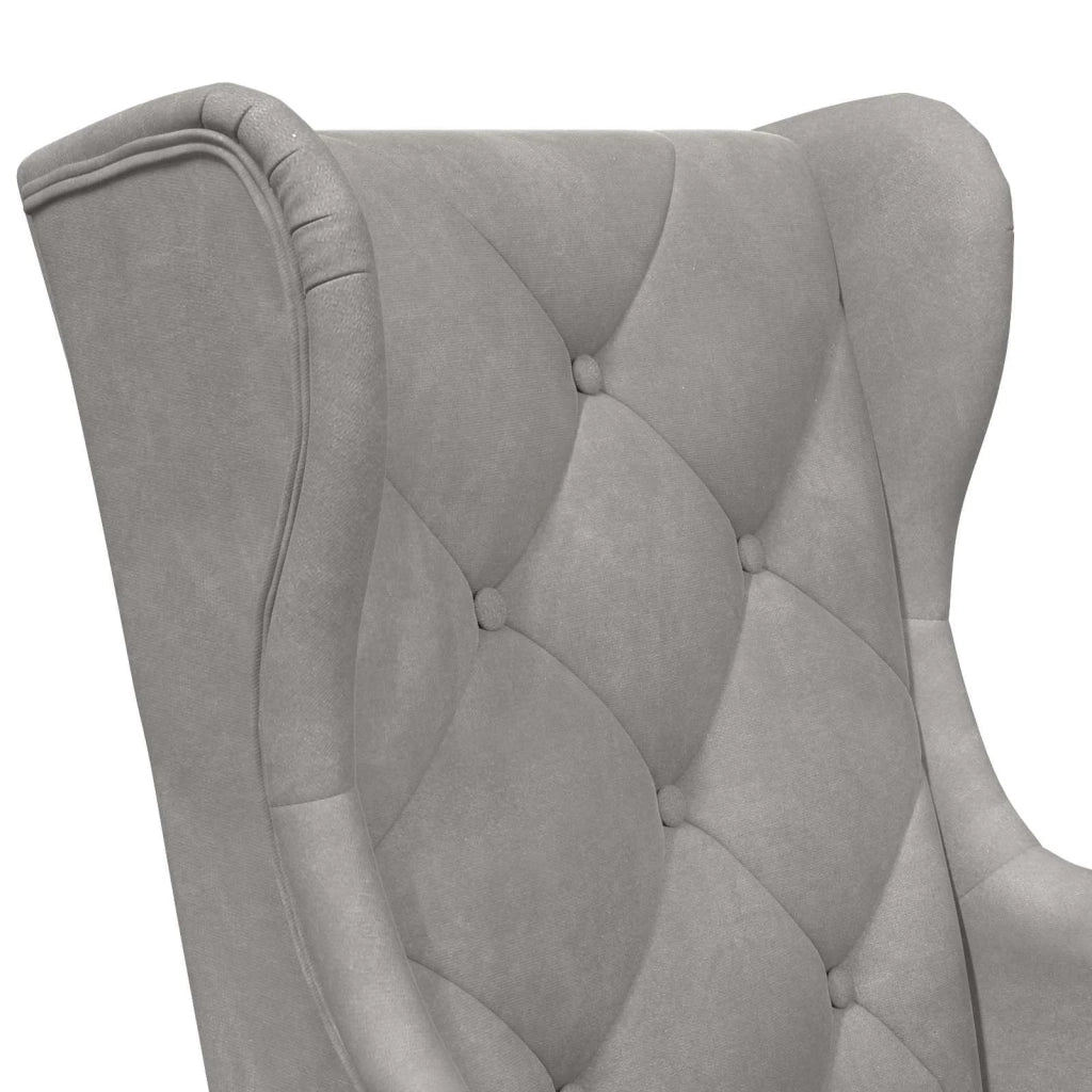 Poltrona-Divano Sedia-Poltroncina Grigio Chiaro Velluto 752771
