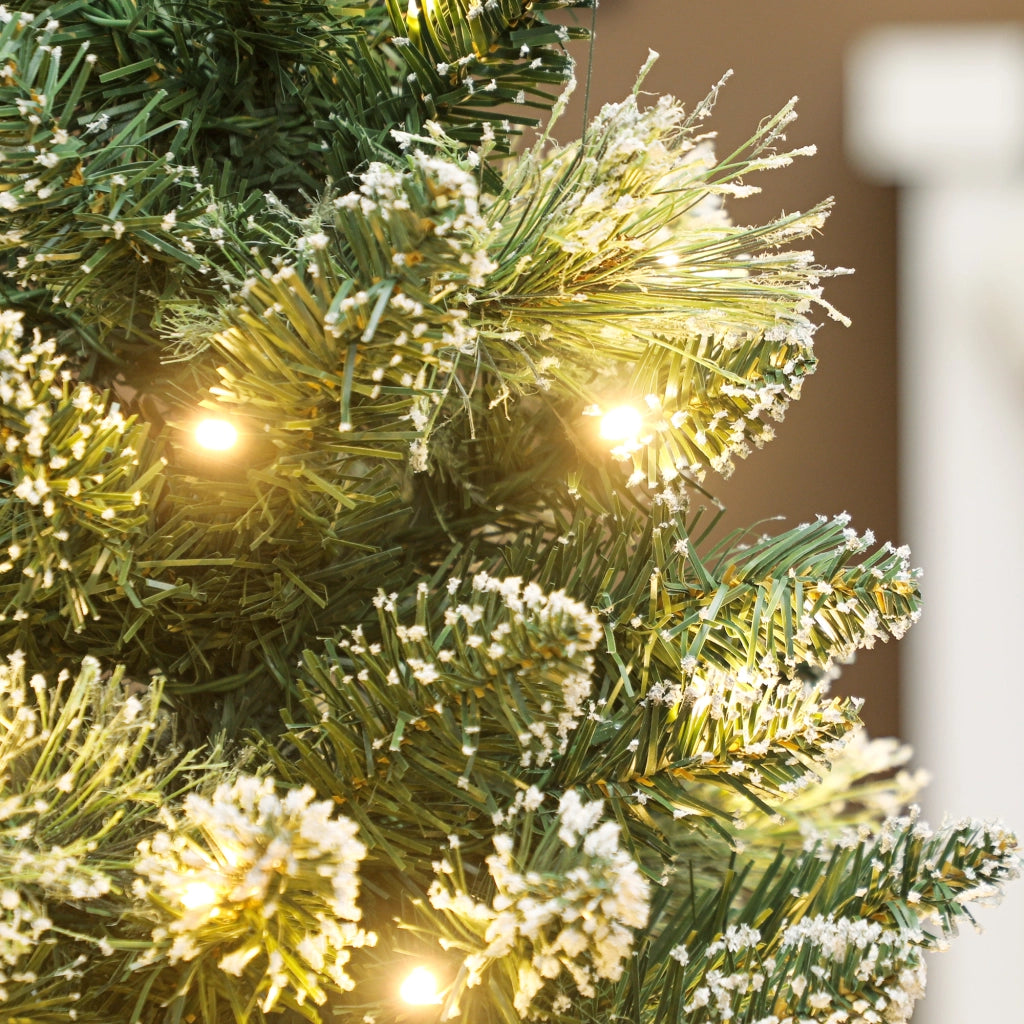 Albero di Natale Piccolo Innevato 60 cm  64 Rami e Pigne con 35 LED