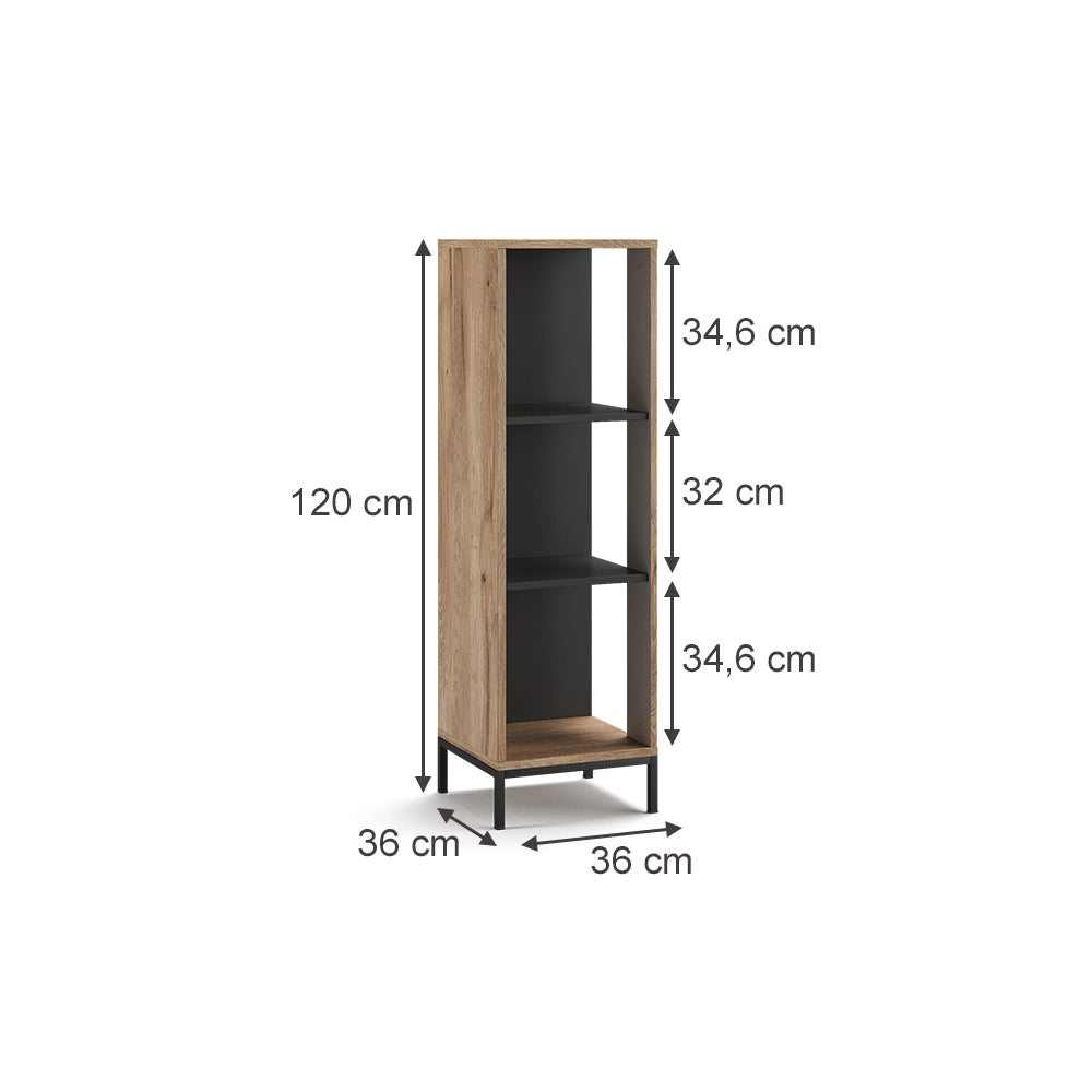 Vicco Scaffale porta cd Quercia vichinga 36 x 120 cm con 3 scomparti
