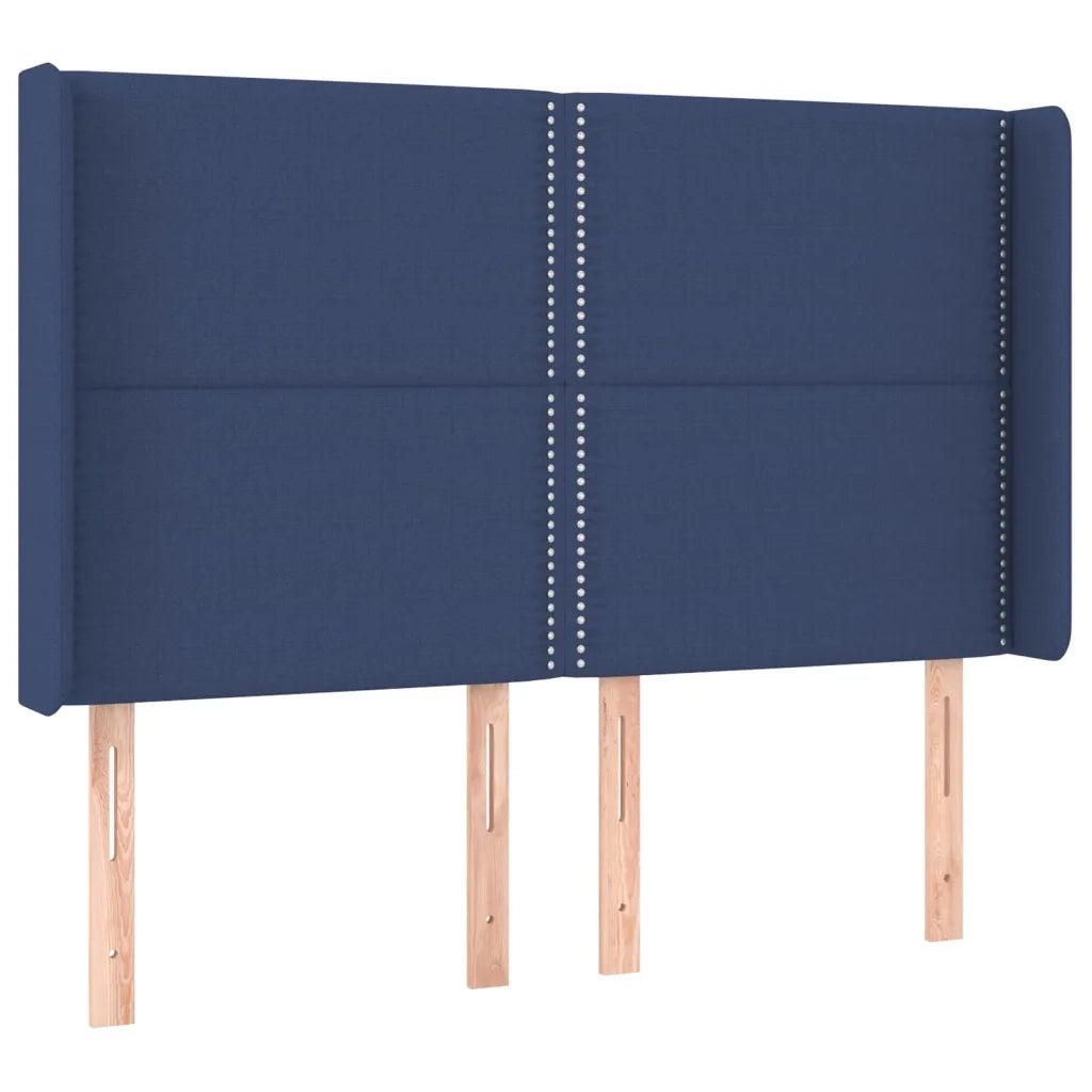 Testiera | Testata ad Orecchio Blu 147x16x118/128 cm in Tessuto