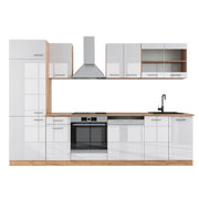 Cucina componibile R-Line Bianco lucido/Rovere dorato 300 cm, PL Rovere Vicco