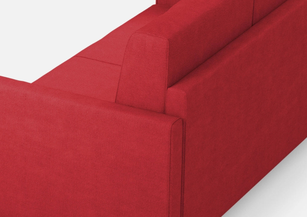 Divano 3 Posti 198x85x85 cm Karay in Tessuto Rosso