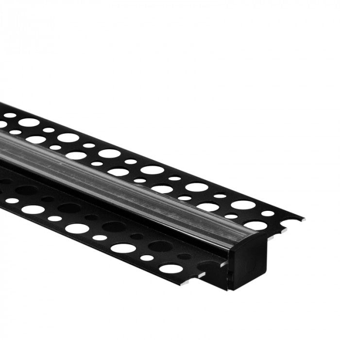 Profilo LED incasso GP02 nero diffusore trasparente 2m Ecolight