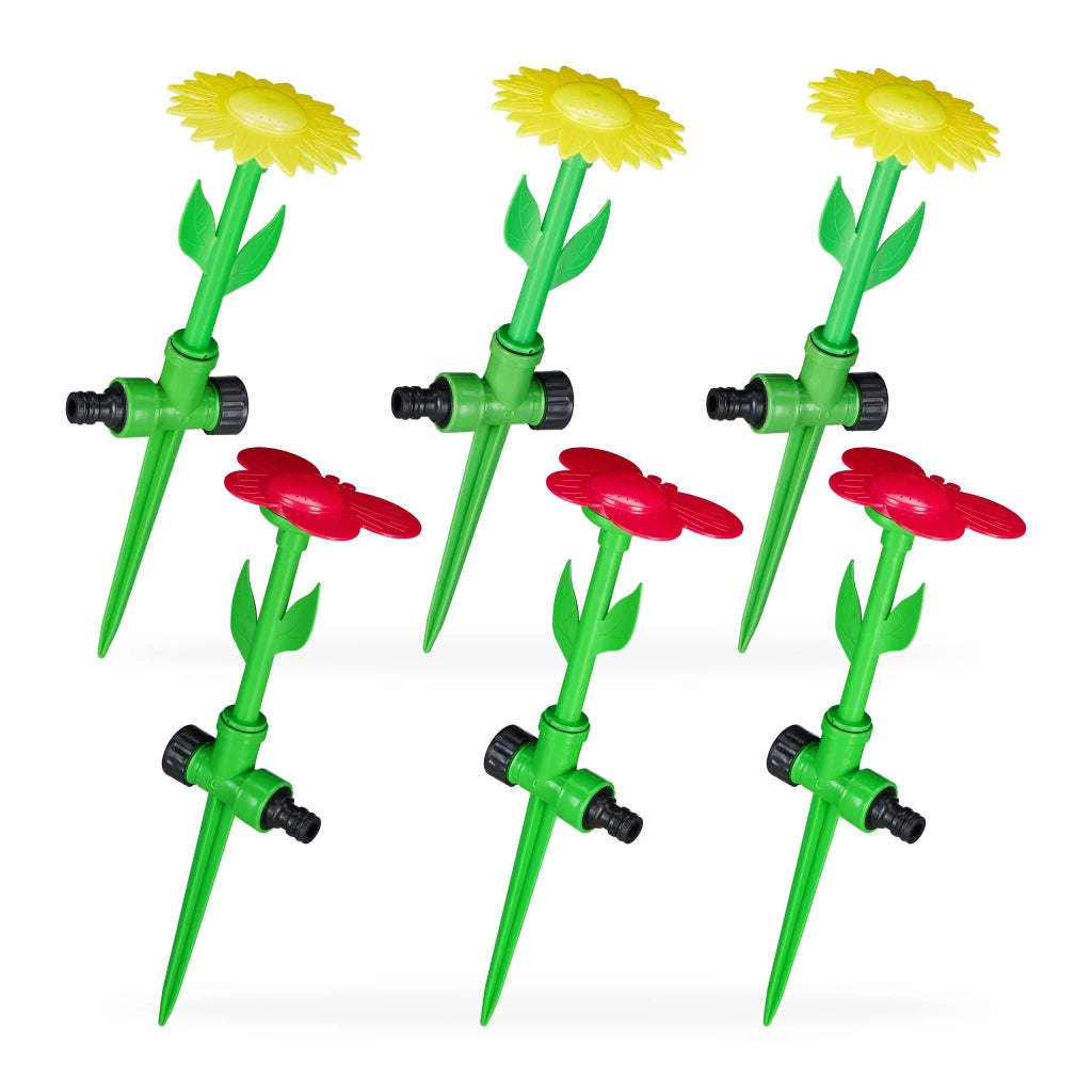 Set di 6 annaffiatoi decorativi da giardino pratici getti d'acqua 30 x 10 x 10 cm in plastica multicolore 13_0013561