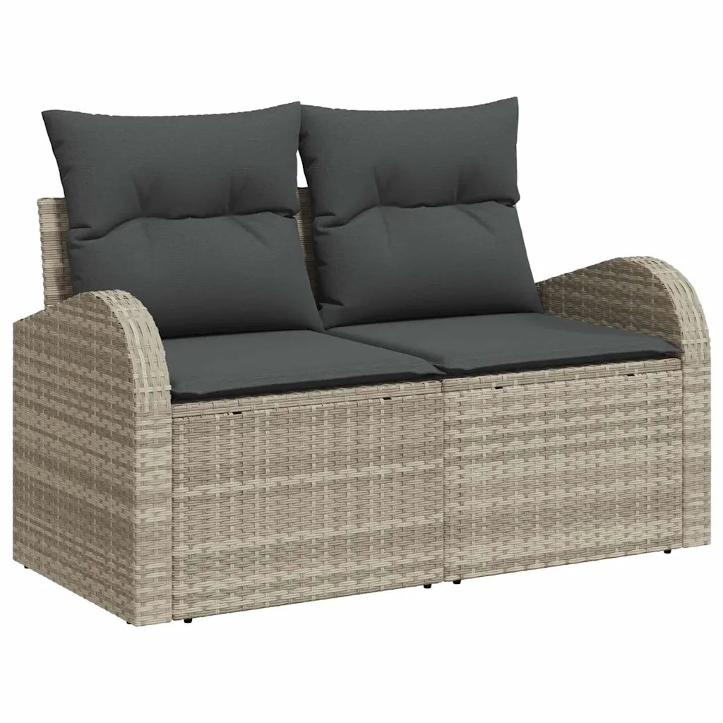 Set di divani con cuscino 7 pcs Grigio chiaro polyrattan