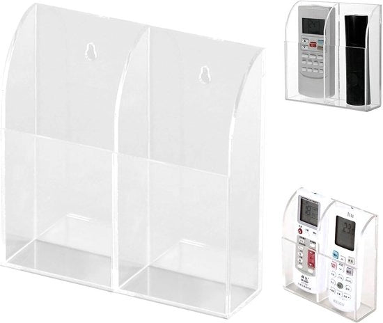 Organizzatore di Trucco Transparente - Scatola di Ripostiglio con 2 Comparti - Supporto per Parete - Risparmio di Spazio - Materiale Acrilico Duraturo - Organizzazione Pratica