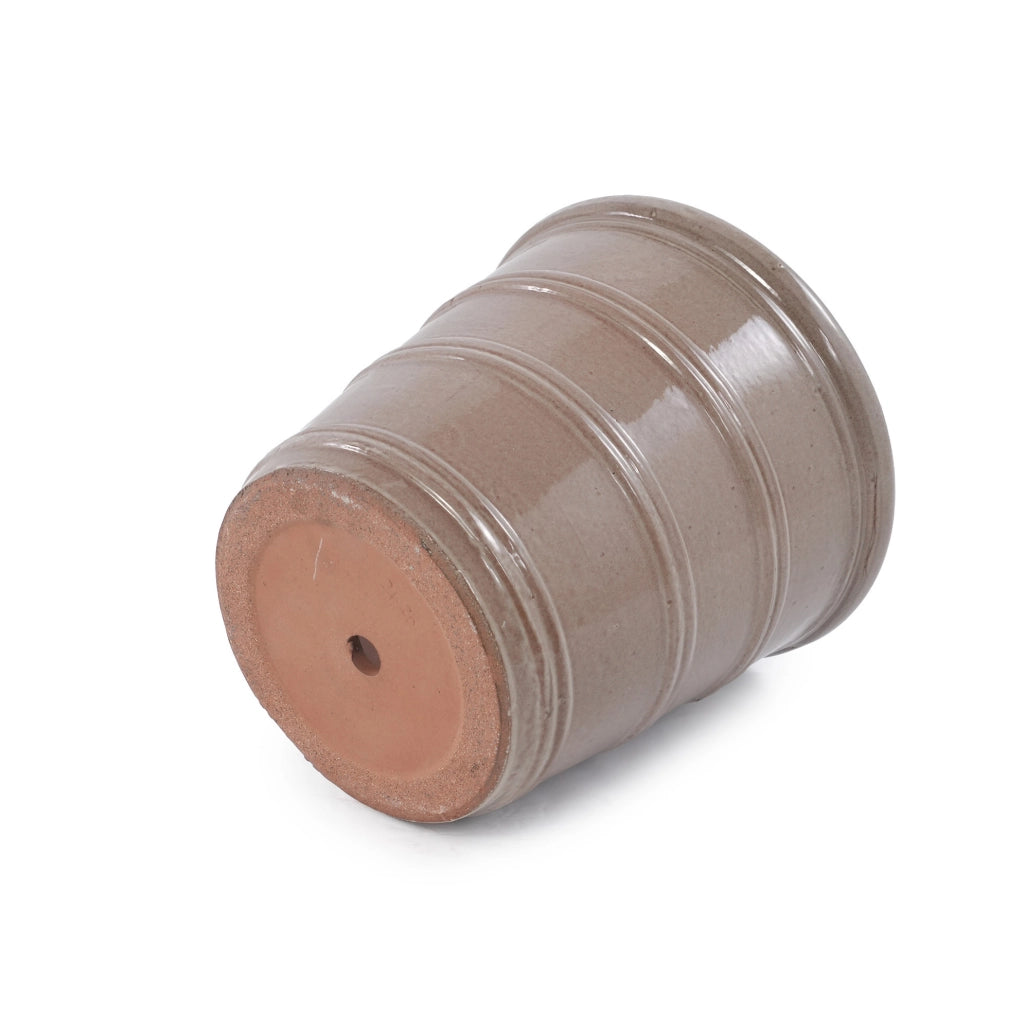 Vaso per piante in ceramica fatto a mano color talpa da 40,5 cm, resistente al gelo e decorativo