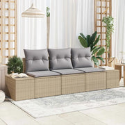 Set di divani con cuscino 3 pcs Beige polyrattan 3346920
