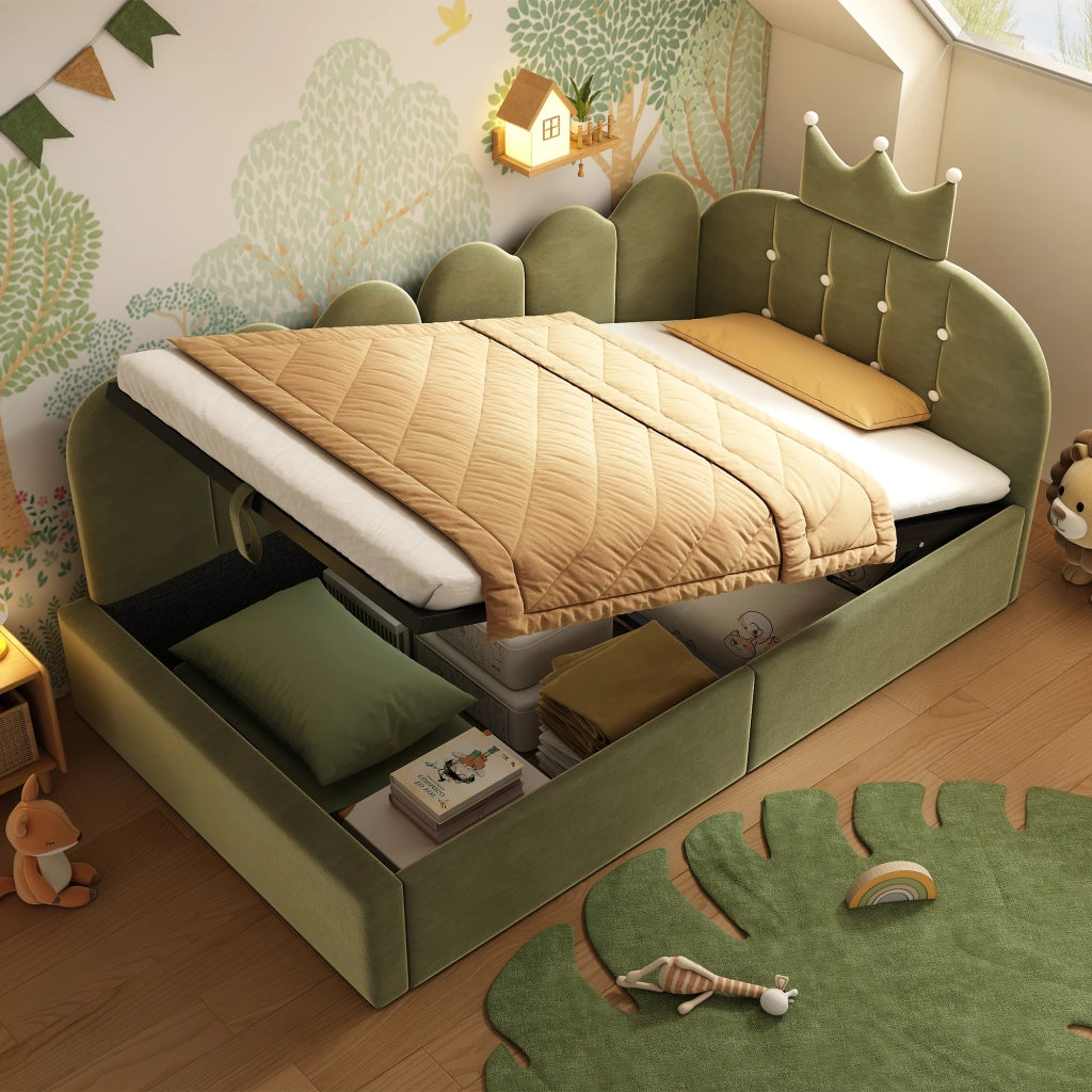 Letto da giorno 90x190 cm in velluto verde