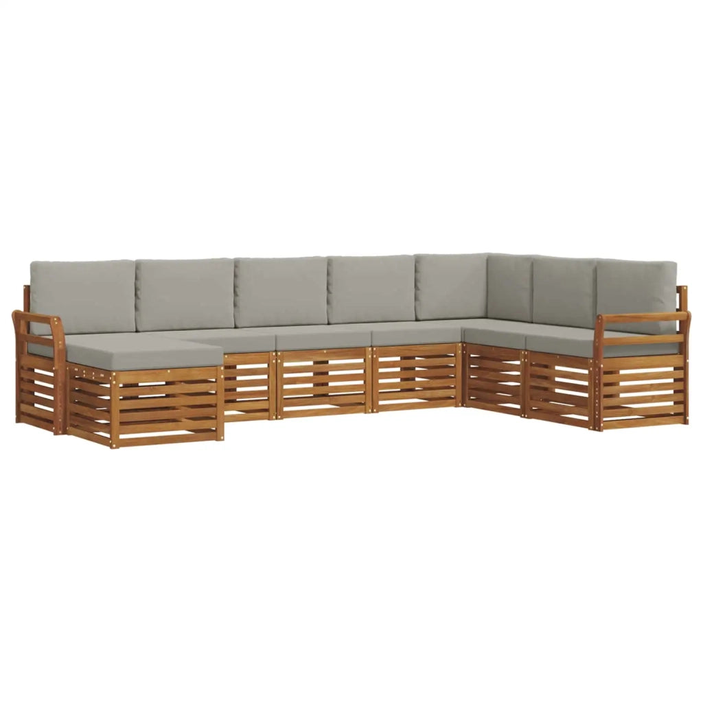 Set divano sezionale con cuscino 8 pcs Grigio Naturale e Chiaro 3375291