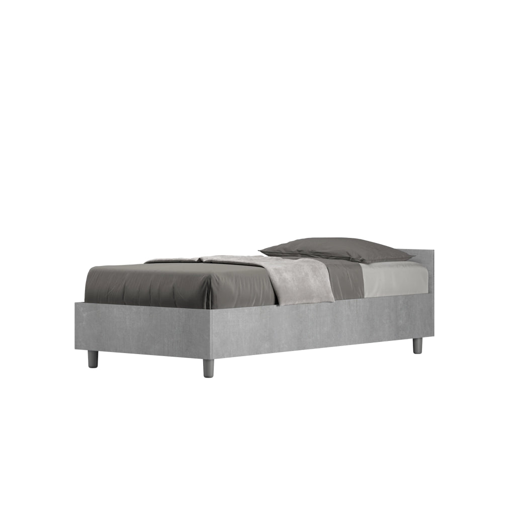 BS COM Letto singolo con rete 80x190 cemento