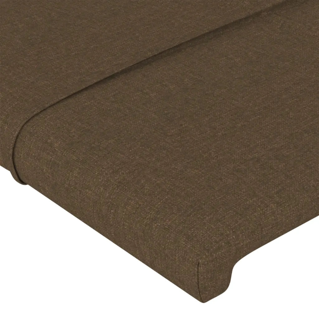 Testiera ad Orecchio-Testata con Orecchie Marrone Scuro 163x23x118/128 cm in Tessuto 325970