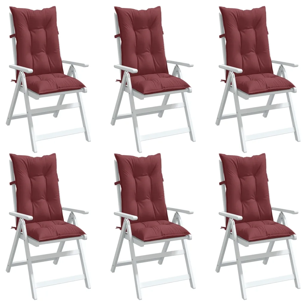 Cuscini Sedia Schiena Alta 2 Rosso Vino M¨¦lange 120x50x7 cm
