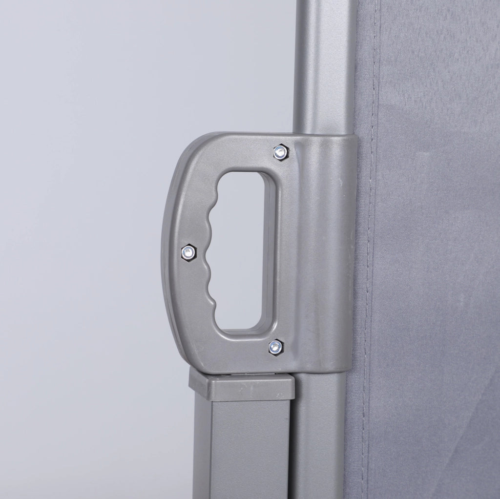 Tenda Laterale Estensibile 200x600 cm per Balcone, Giardino e Terrazza, Protezione Solare e Vento, Colore Grigio