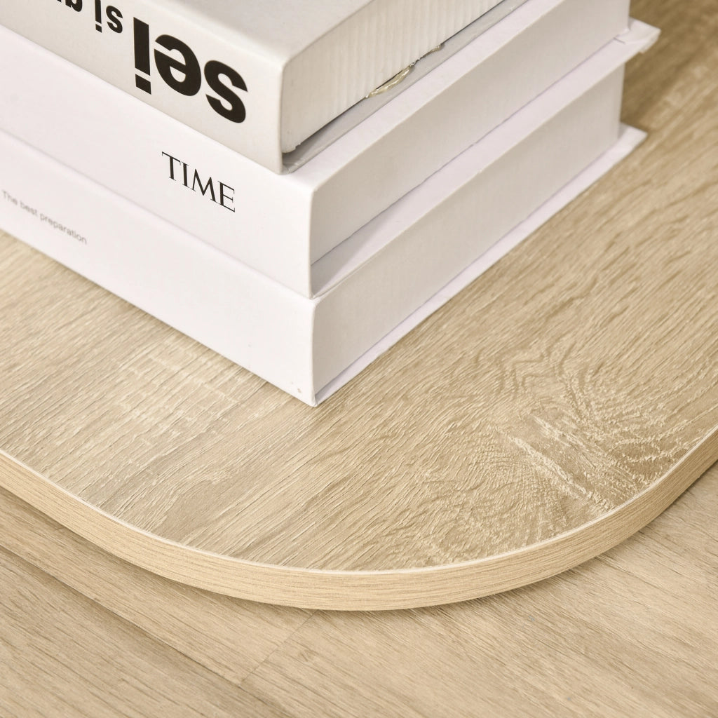 Tavolino da caff¨¨ design moderno ¨C Minimal ¨C vetro temperato legno naturale